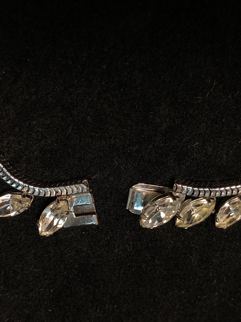 Vintage Kremtentz Marquise Choker and Flower Screw-back Earrings