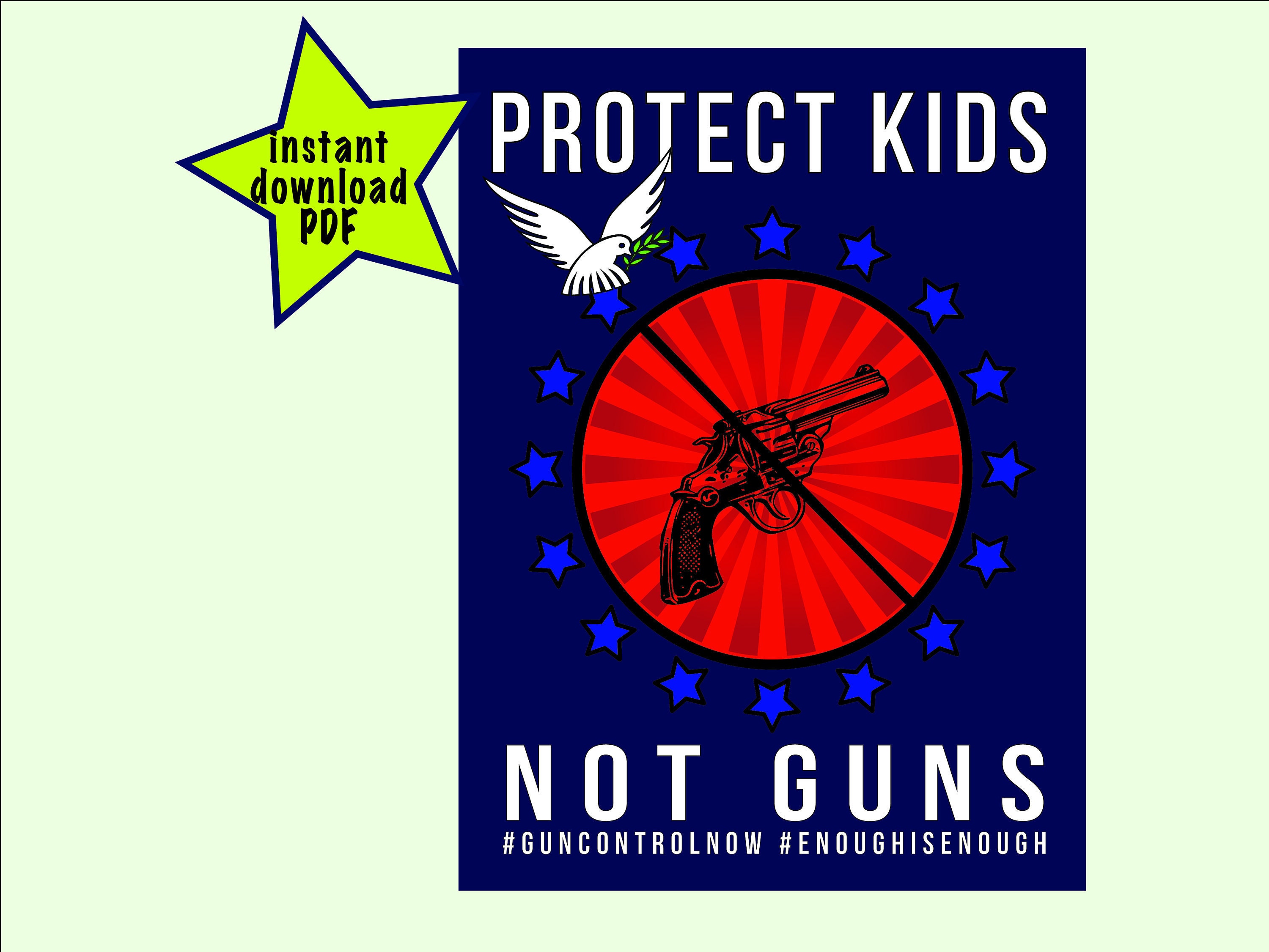 March for Our Lives Protect Kids Not Guns Protest Poster Etsy