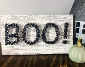 Hou! String Art Sign- Halloween Home Decor