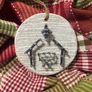 Manger Christmas Ornament- String Art Ornament- Christmas Ornament