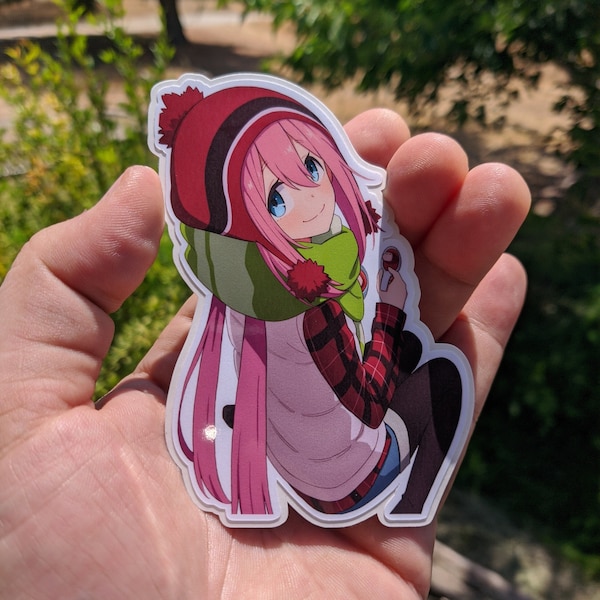 Nadeshiko Kagamihara Vinyl Sticker Laid Back Camp Kuru Camp | Anime-stickers | Laptopstickers | Koelkastmagneten | Waterflesstickers