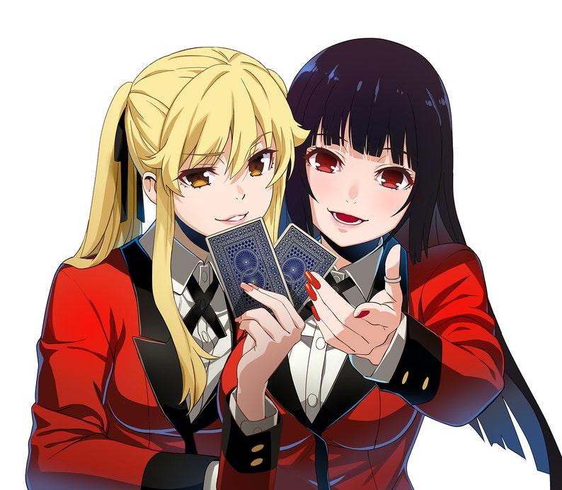 yumeko and mary vinyl sticker love kakegurui anime