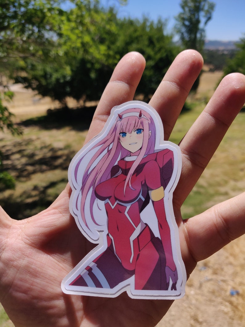 zero two vinyl sticker darling in the franxx anime stickers etsy