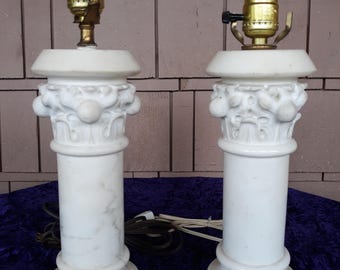 Antique Gothic Marble Lamps