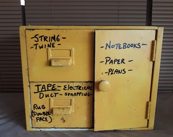 Vintage Painted Steel Workshop Cabinet