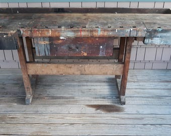 Antique Woodworkers Table