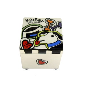 Personalized Dog Urn Box – Hand Painted Ceramic Pet Memorial with Name – Custom Dog Ashes Keepsake – Unique Dog Loss Gift Idea - Pet Urn