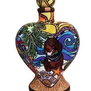 Dog Ashes Urn – Personalized Pet Urn with Name, Custom Handmade Dog Cremation Vase Urn, Ceramic Funeral Keepsake Urn for Burial, Pet Tribute