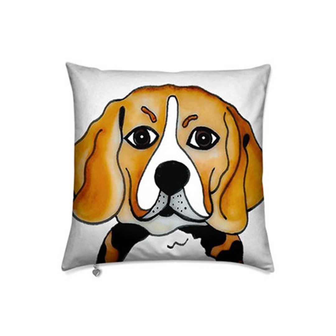 Custom Dog Memorial Pillow With Personalization. Beagle Remembrance