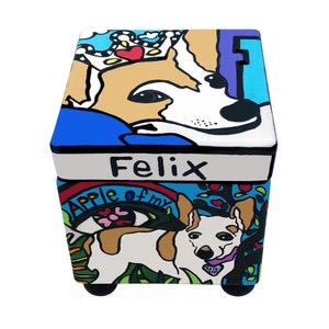 Pet Urns for Dogs – Personalized Dog Memorial Urn for Ashes, Hand-Painted Ceramic Keepsake Box, Custom Funeral & Burial Urn Dog Loss Tribute