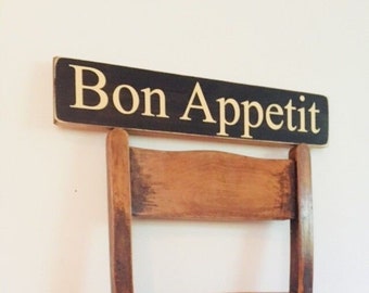 Kitchen Sign Bon Appetit wood Sign Restaurant Pub Vintage Food Party BBQ Hotel Gift Wooden Sign