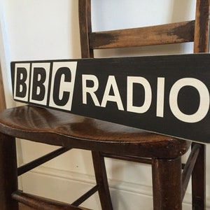 BBC Radio Sign Plaque Wooden Vintage Old Style Radio 1 2 3 Memorabilia Gift