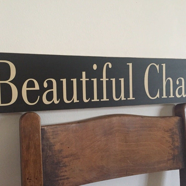 Beautiful Chaos kitchen sign Vintage Old Wooden Style Family Sign Kids Pub shabby rustic large