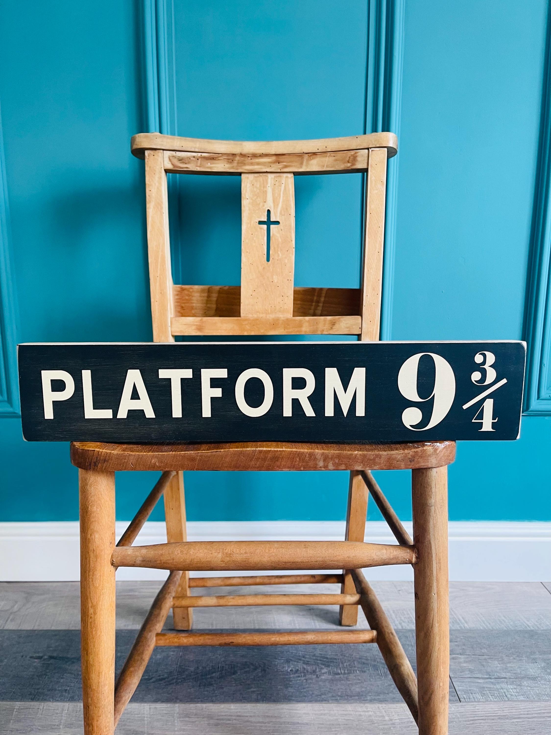 Harry Potter Platform 9 3/4 sign wood PLATFORM 9 3/4 handmade vintage style plaque wooden sign wood plaque vintage style
