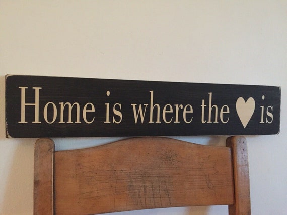 Home Is Where The Heart Is Wooden Sign Plaque Vintage Style Etsy