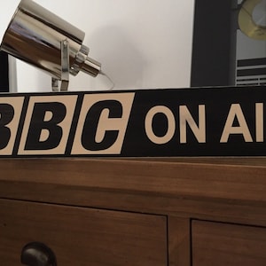 BBC ON AIR Vintage Old Style Wood Sign Studio Memorabilia Studio Handmade recording