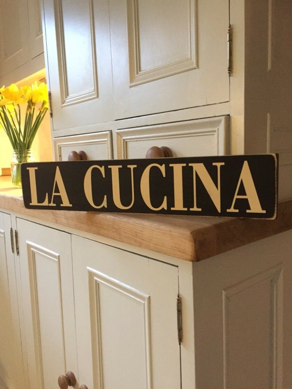 Kitchen Signs Wooden La Cucina Italian Vintage Old Food Etsy UK
