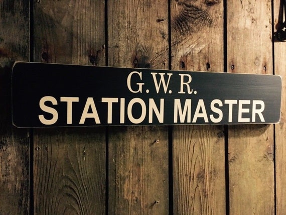 Personalised Hanging Railway sign Train Station Home Bar Totem Platform Sign