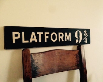 Platform 9 3/4 sign wood Harry Potter handmade vintage style plaque wooden sign wood plaque vintage style