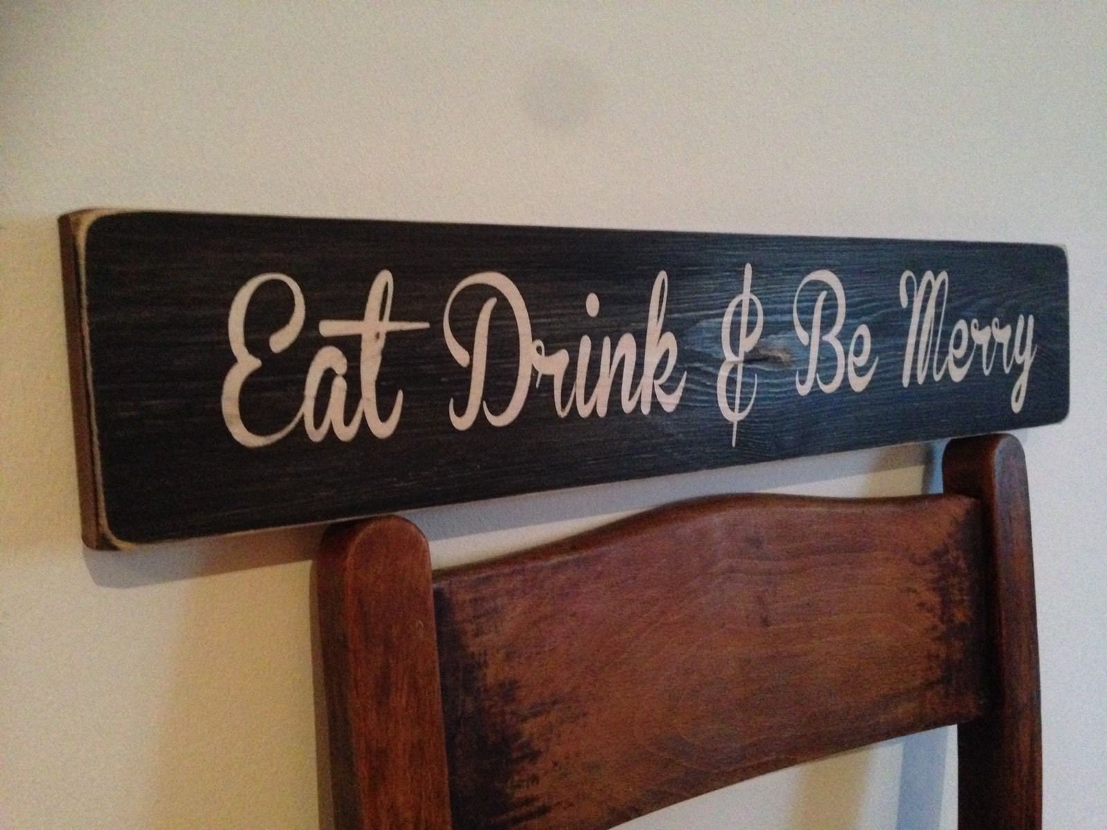 Kitchen Sign Eat Drink and Be Merry Plaque Vintage Old Style Etsy UK