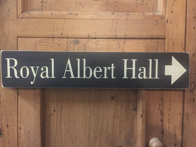 Royal Albert Hall Sign vintage old style wooden Gift image 1