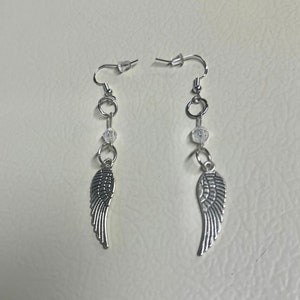 angel wings earrings,  angel wings drop earrings,