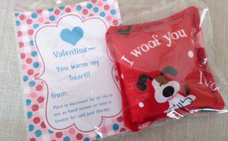 Valentine's Day Classroom Exchange Handwarmers I Woof You Set of 6 image 7