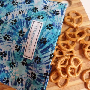 Reusable Washable Snack Bag, Reusable sandwich bags, Eco friendly, In Stock and Ready to Ship, &quot;Tie dye paws&quot;, Get ready for back to school