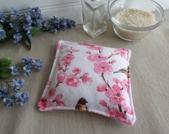 Boo Boo Bag , Hot Cold Therapy Rice Pack , Ready to ship (free) , "Cherry Blossom Birds"