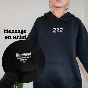 Embroidered 222 Angel Number Unisex Hoodie,