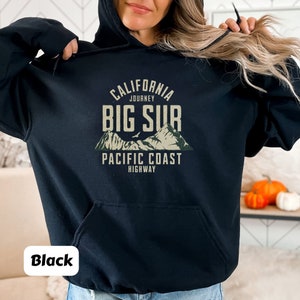 Big Sur California Hoodie: Distressed West Coast Travel Gift
