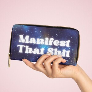 Manifest that sh*t Zipper Wallet, Money Manifestation Wallet, Gift for Her, Gift for Girlfriend, Gift for Mom, Spirituality Gift,Affirmation