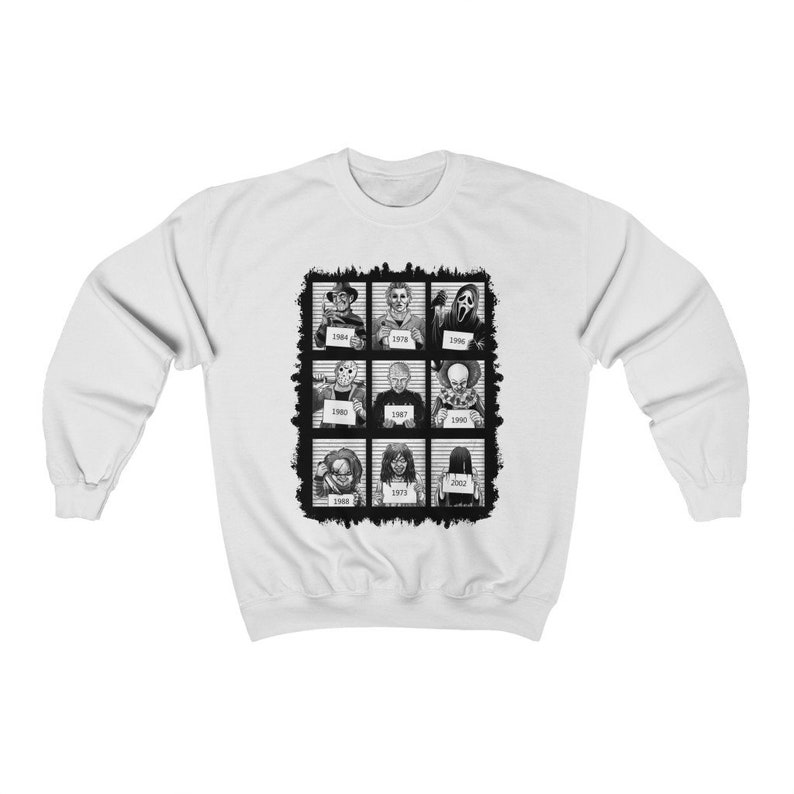 Horror Mug Shot Sweatshirt Halloween Crewneck Horror Movie - Etsy