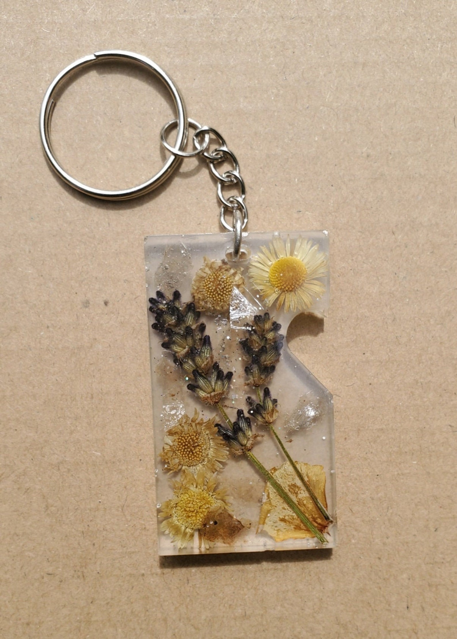 Flower Resin Keychain Etsy