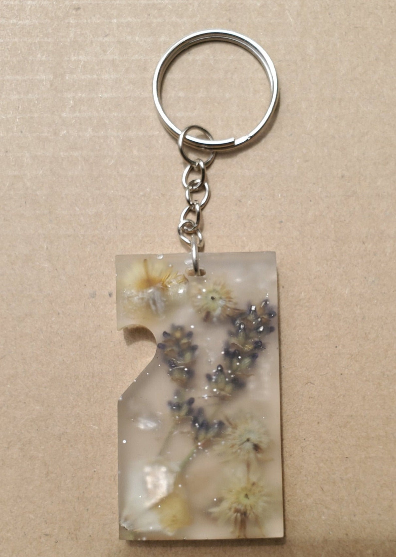 Flower Resin Keychain Etsy