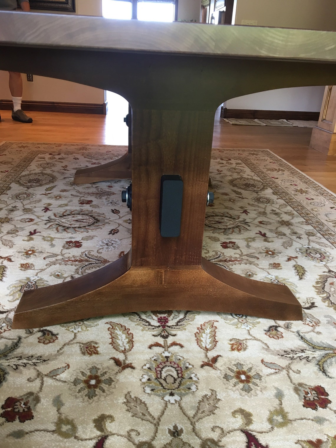 Curved Pedestal Trestle Dining Table Etsy