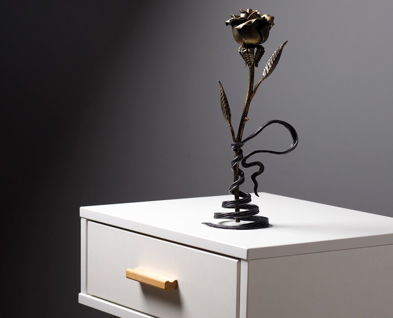 Bronze Rose 8th 19th Anniversary Gift for Her / Bronze Etsy