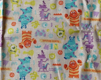 Fabric remnant - disney pixar monsters inc/university
