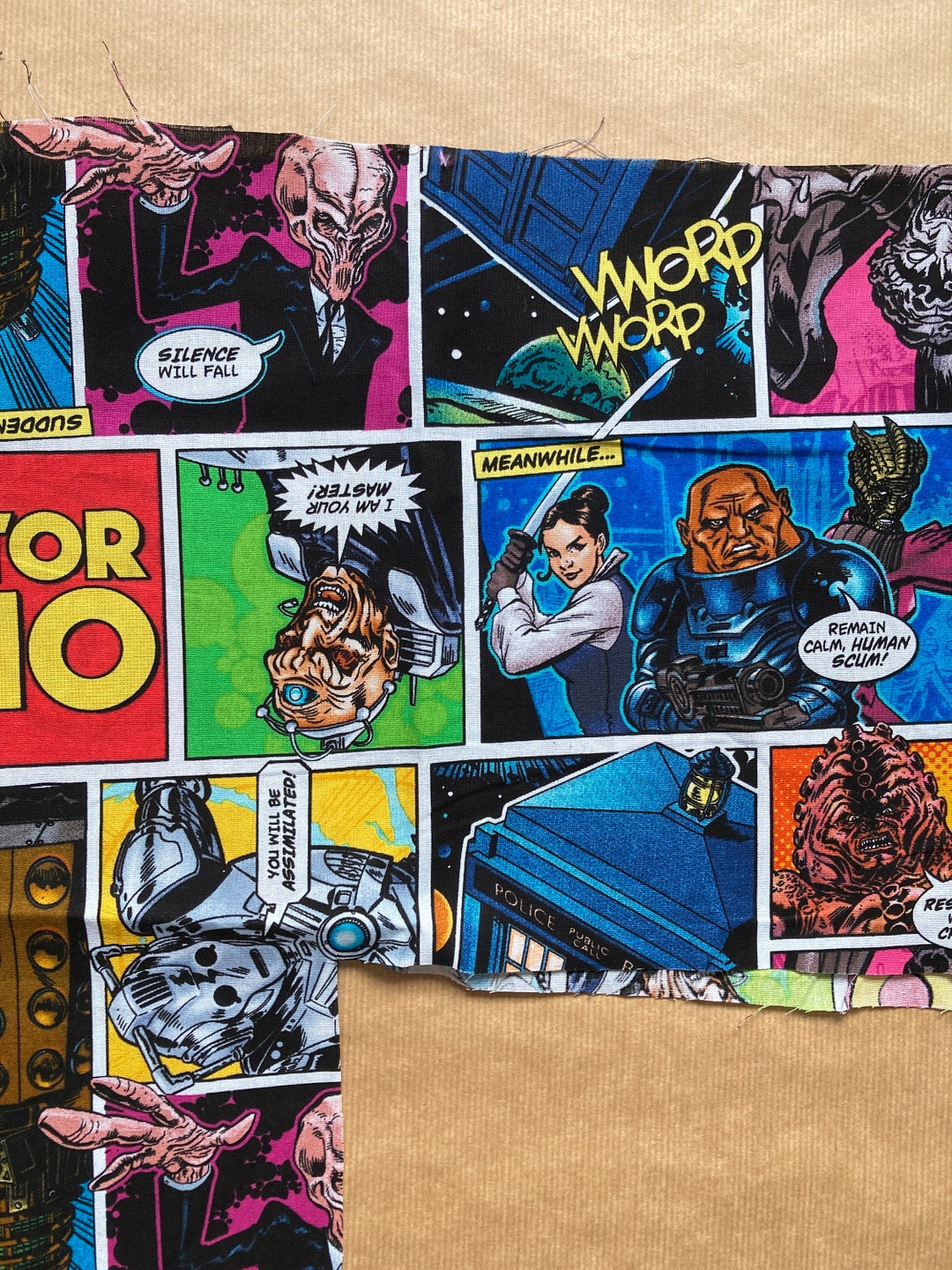 Fabric Remnant - Doctor Who Comic - Springs Creative - Etsy
