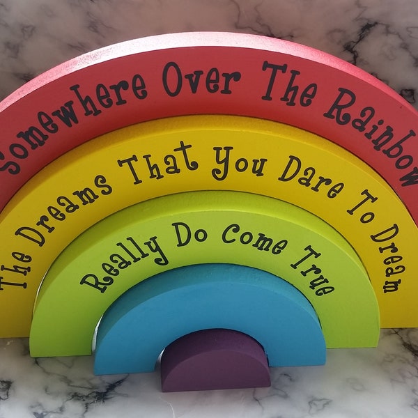 Standard Bright Rainbow Baby Stacking Display (with or without quote) - Baby Shower