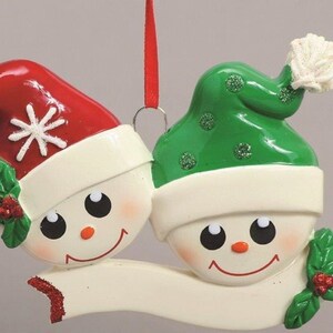 SNOW FACES Personalized Christmas Ornament - Hand Personalized Christmas Ornament - Christmas Decoration for Tree