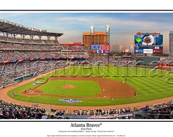 Atlanta Braves First Pitch SunTrust Park - 2017- Panoramic Poster 2127