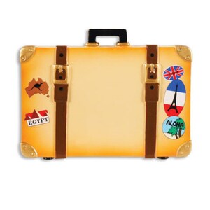 World Travel Trunk Personalized Christmas Ornament, Vacation Christmas Ornament, Vacation Ornament, Travel Orn