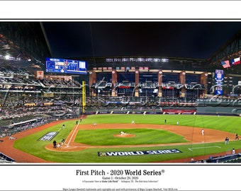2020 World Series First Pitch Los Angeles Dodgers 13.5x39 Panoramic Poster 2035