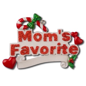 Family Mom&#39;s Favorite Personalized Christmas Ornament, Family Christmas Ornament, Christmas Decoration for Tree, Family Ornament