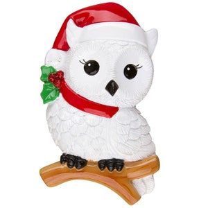 Snowy Owl Personalized Christmas Ornament, Kids Christmas Ornament, Christmas Decoration for Tree, Christmas Tree Ornament