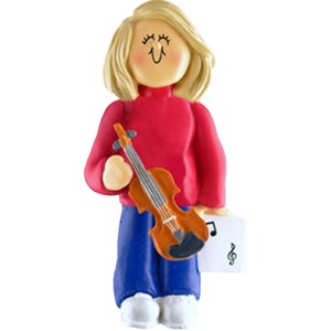 Musician Female Blonde Musical Instrument: Violin Personalized Christmas Ornament, Christmas Decoration for Tree, Christmas Tree Ornament