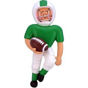 Football Player Personalized Christmas Ornament , Male Green Uniform, Christmas Decoration for Tree, Sport Ornament, Football Ornament