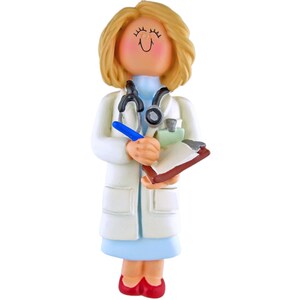 Doctor Personalized Christmas Ornament Female Blonde , Christmas Decoration for Tree, Christmas Tree Ornament, Christmas Gift