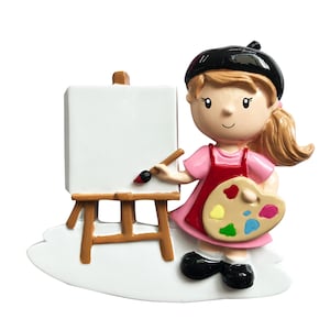 Artist Ornament, Personalized Artist Ornament, Girl Artist Ornament, Personalized Christmas Ornaments